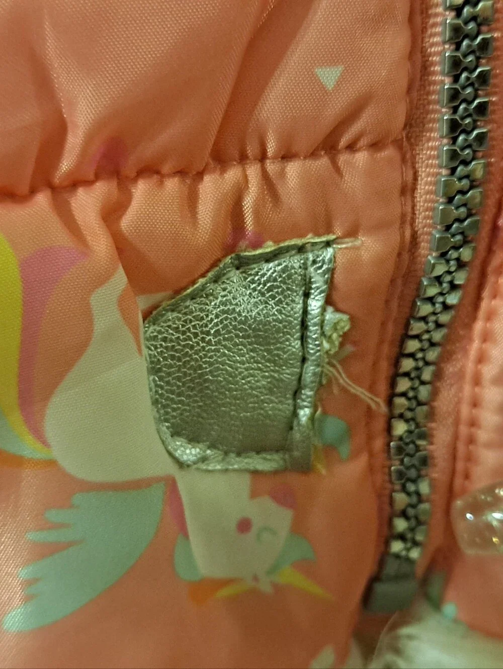 Little Lass Girls' Coral Unicorn Puffer Vest with Faux Fur Trim Sz 5T